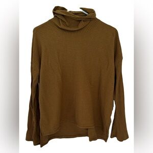Free People Movement Turtleneck, Brown Green Mustard,‎ Size S